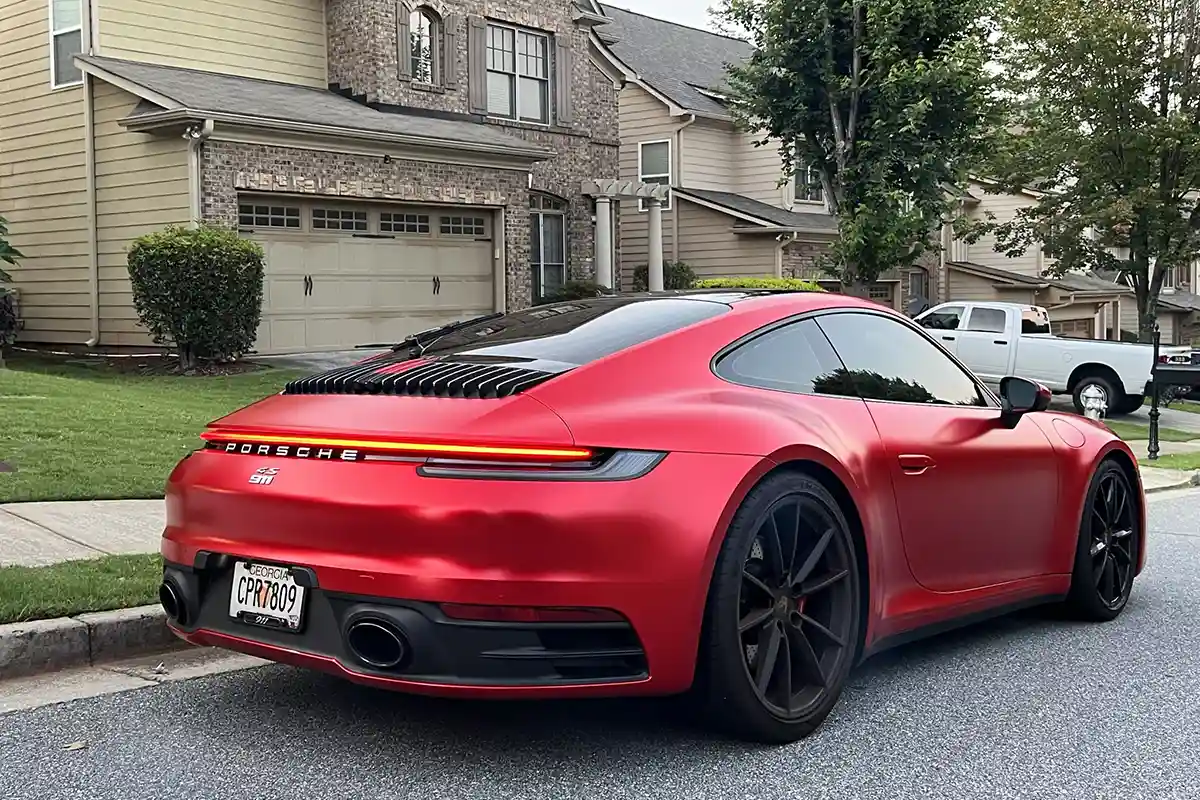 red car vehicle wraps in Johns Creek