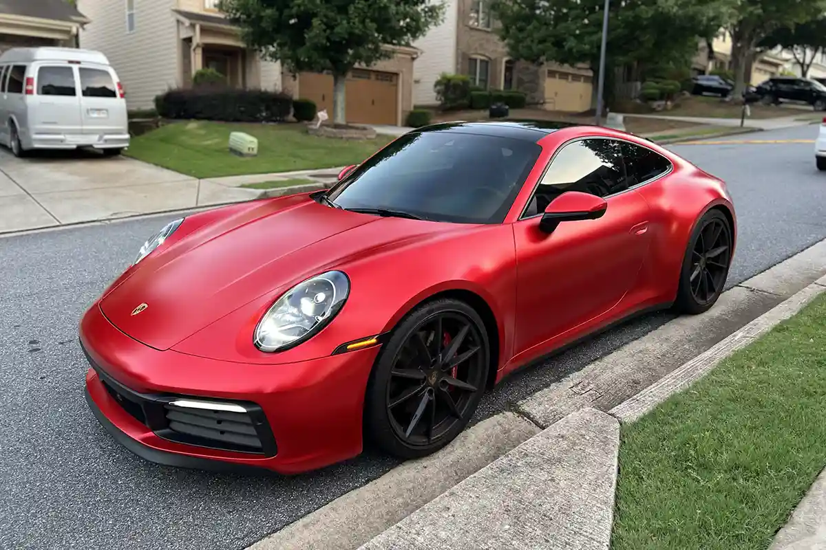 red car ceramic coating in Duluth