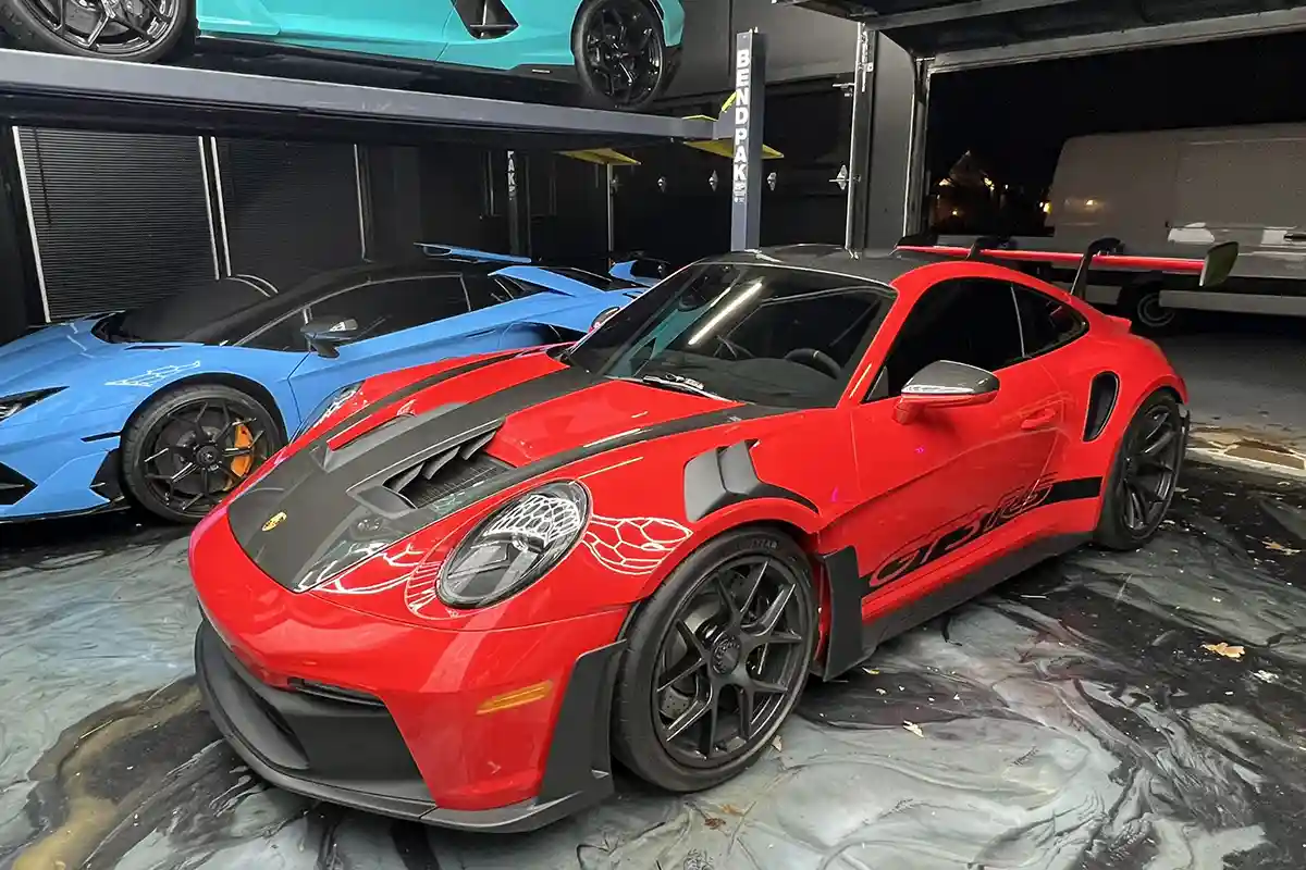 auto ceramic coating for red and black car in Duluth